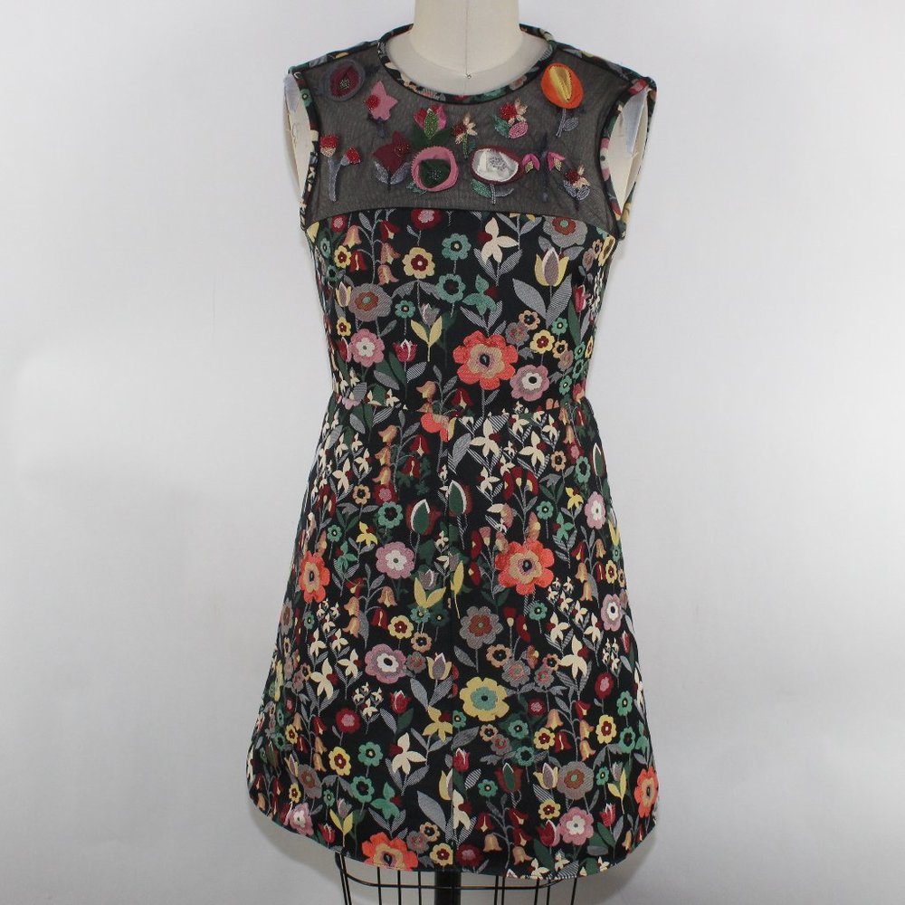 RED VALENTINO Ladies Sleeveless Multicolor Flower Print Dress Sz US S/ IT 38